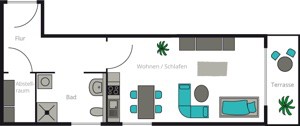 maxi Pflegeservice - 1-Raum-Wohnung